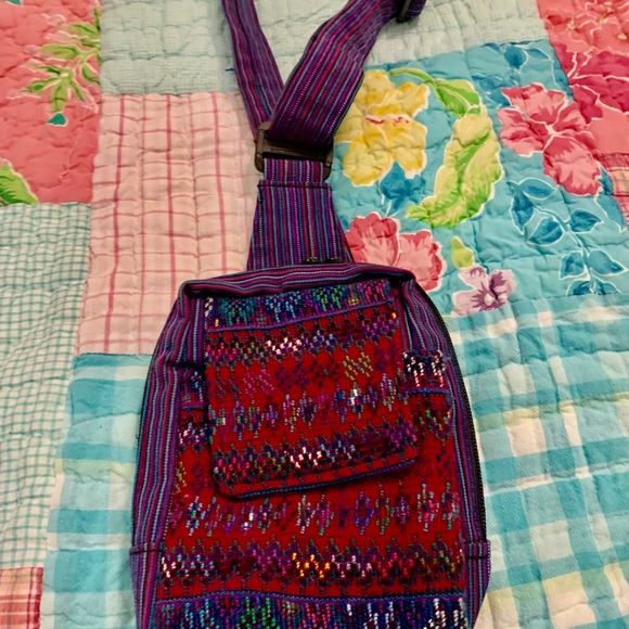 Woven Mexican Vibrant Multicolor Boho Hippie Crossbody Bag - Picture 1 of 7